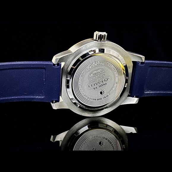 Invicta Men SPECIALTY 18K GOLD PLATE SILVER BLUE DIAL Strap 45mm Stylish Watch - Picture 5 of 7